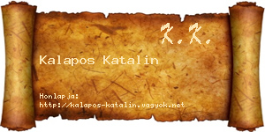 Kalapos Katalin névjegykártya